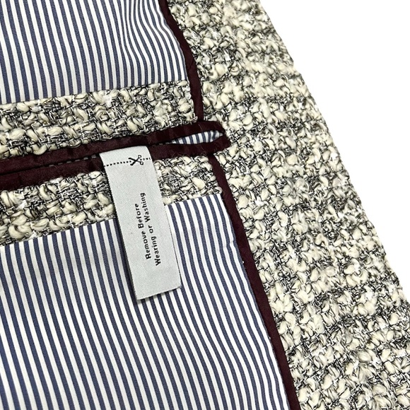 J. Crew Lady Jacket in Metallic Tweed Fringe Trim Blazer Size 6 - Picture 10 of 13